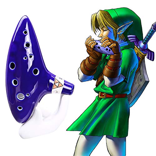 Ohuhu Ocarina from Legend of Zelda, 12 Hole Alto C Zelda Ocarinas Play by Link Triforce Gift for Zelda Fans with Textbook Display Stand Protective Bag